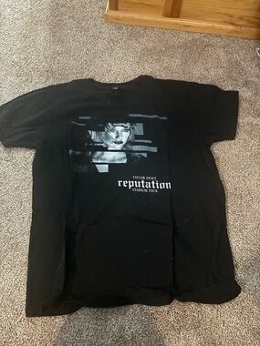 Taylor Swift Black and White Stadium Tour Reputation Graphic Tee